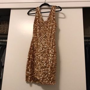 Gold Sequin Stretchy Dress